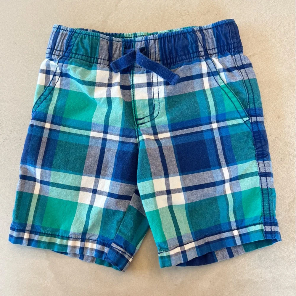 GYMBOREE Plaid Blue and Green Toddler‎ Kids Shorts 2T